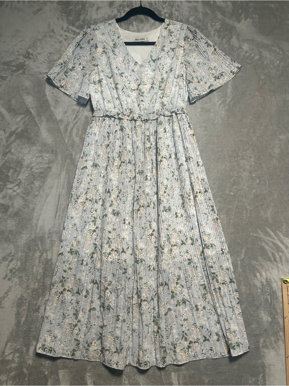 Grace Karin Short Sleeve Prairie Midi Dress Women’s Small Floral
